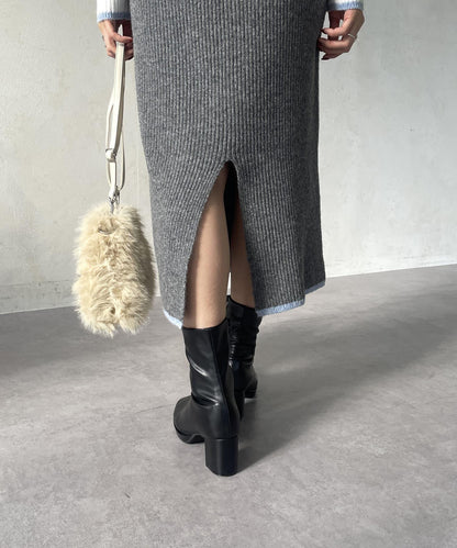 袖口配色半拉鍊針織衫 ONE PIECE