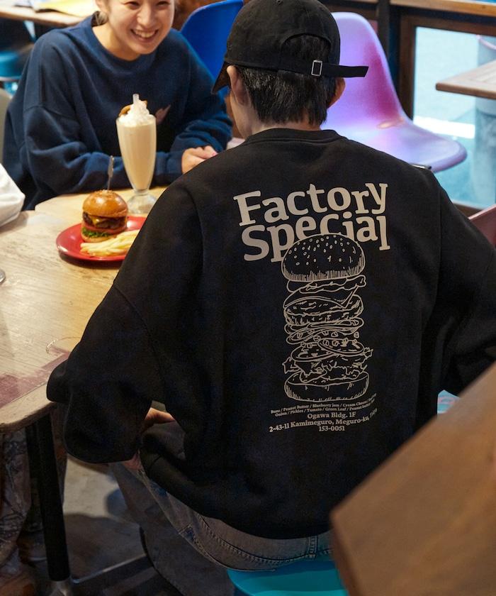 Burger Factory×FREAK'S STORE 漢堡工廠 聯名 大尺寸 後背印花 圓領衛衣