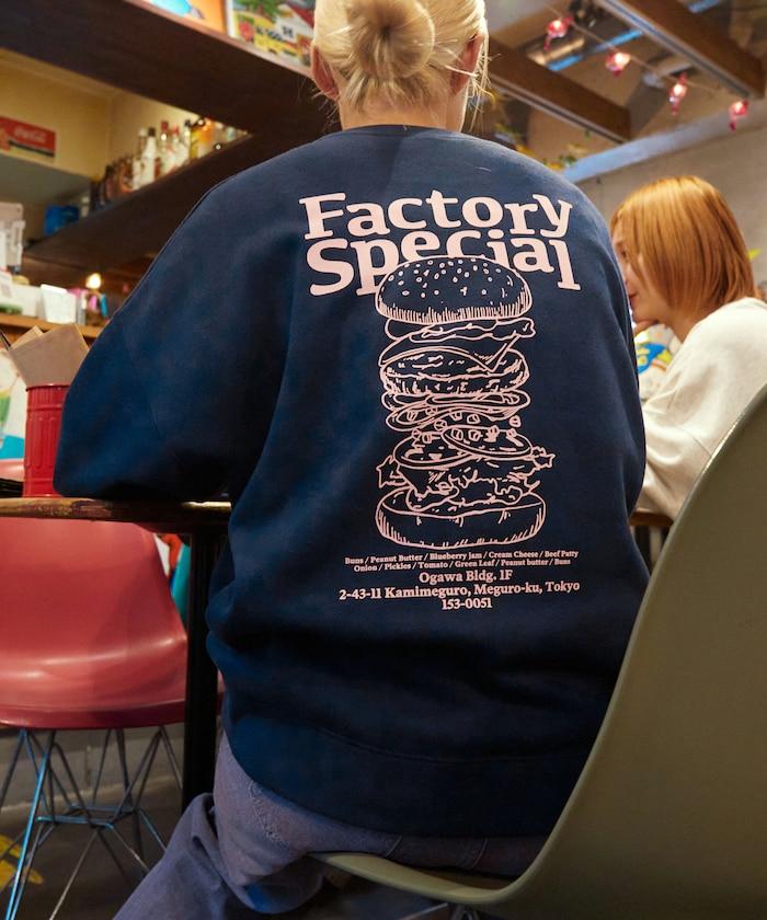 Burger Factory×FREAK'S STORE 漢堡工廠 聯名 大尺寸 後背印花 圓領衛衣