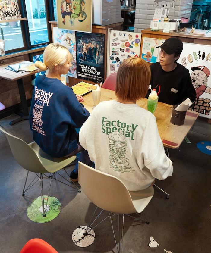 Burger Factory×FREAK'S STORE 漢堡工廠 聯名 大尺寸 後背印花 圓領衛衣