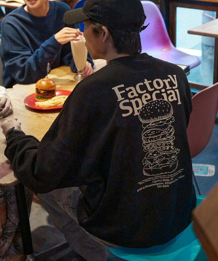 Burger Factory×FREAK'S STORE 漢堡工廠 聯名 大尺寸 後背印花 圓領衛衣