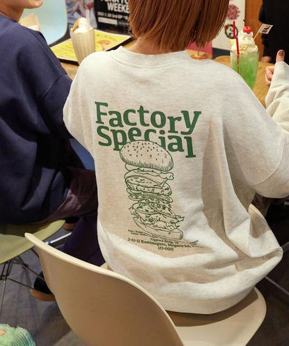 Burger Factory×FREAK'S STORE 漢堡工廠 聯名 大尺寸 後背印花 圓領衛衣