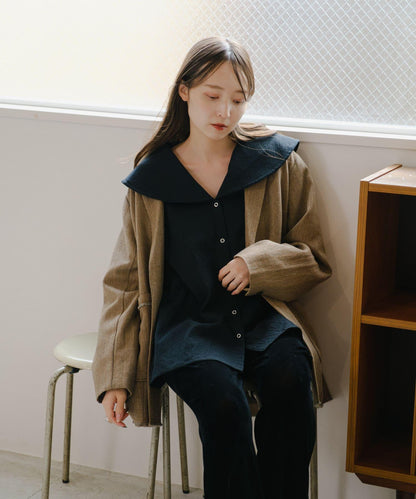 大號彩色長款襯衫