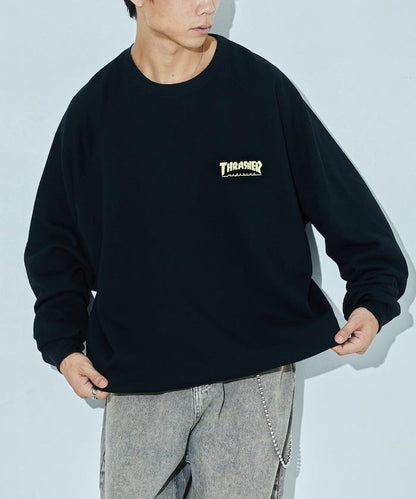 THRASHER×FREAK'S STORE 聯名 拉格朗 一點 印花 拼接衫