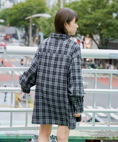 【WHIMSIC】法蘭絨格紋常規領襯衫