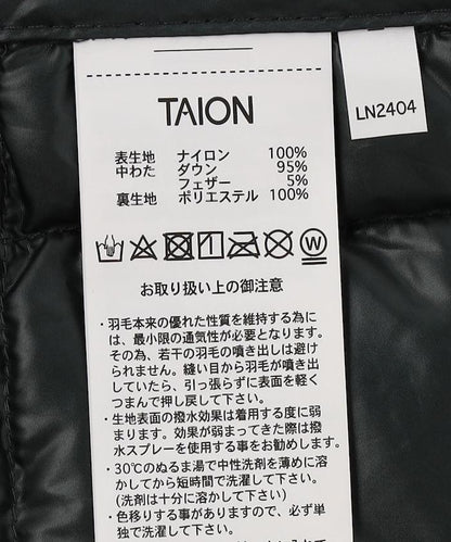 基礎款圓領紐扣內搭羽絨夾克 / TAION-104