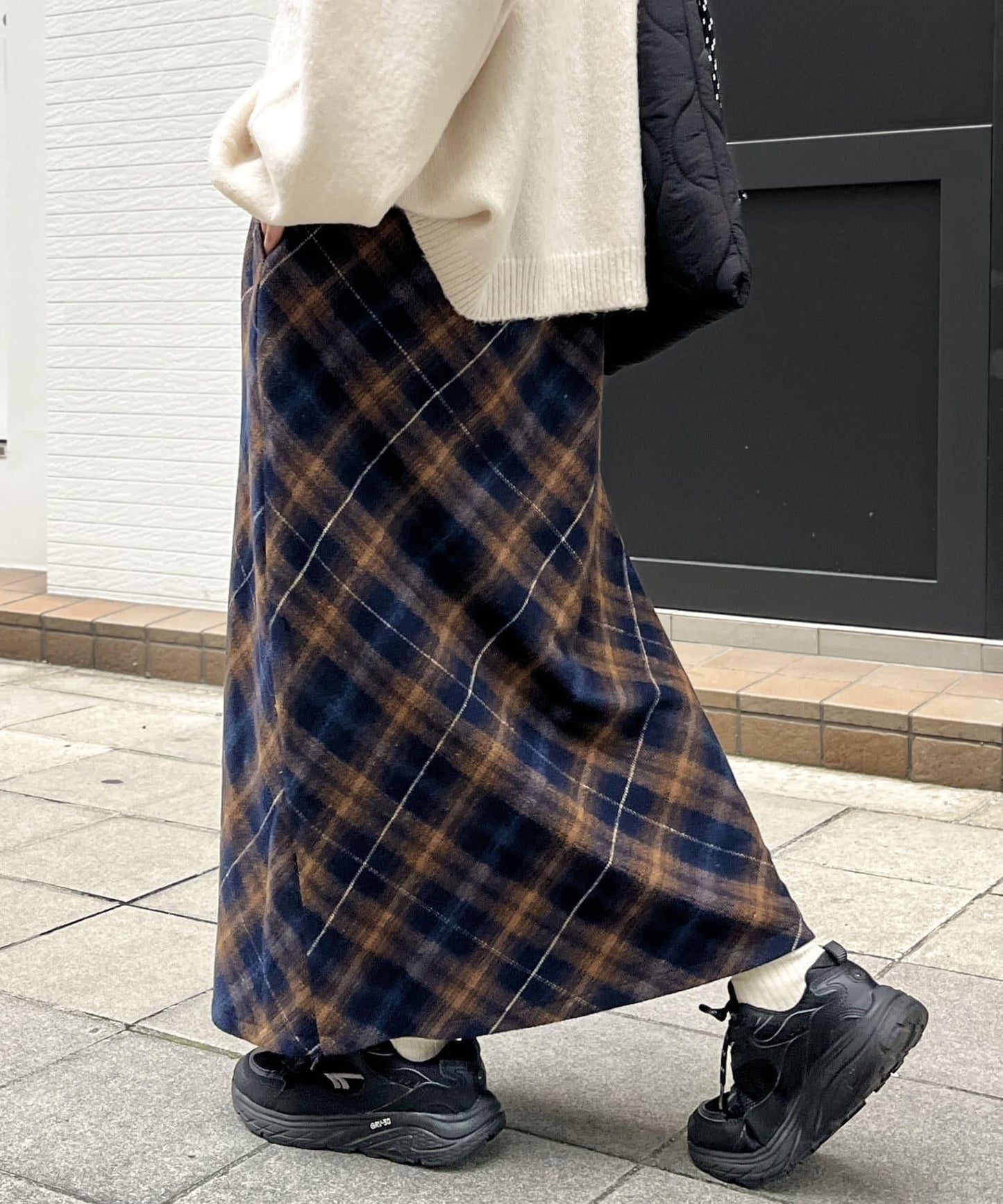 格紋長裙