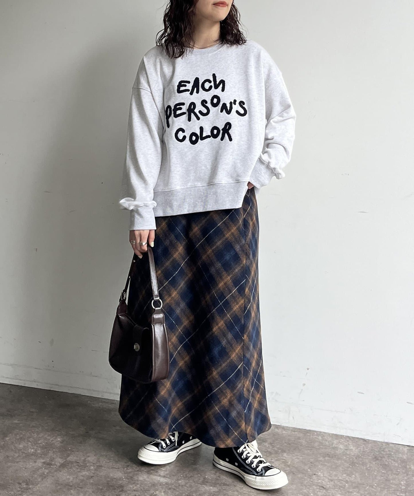 格紋長裙