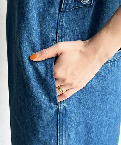 細帶牛仔前開拉鍊工裝連體褲