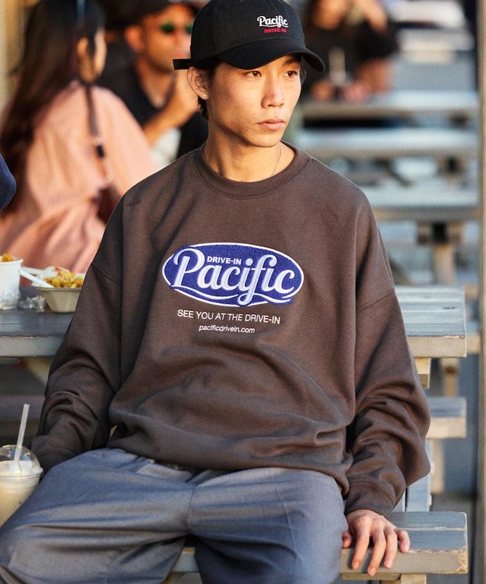 Pacific DRIVE-IN×FREAK'S STORE 太平洋汽車影院 聯名 寬鬆版型 橢圓標誌 圓領衛衣