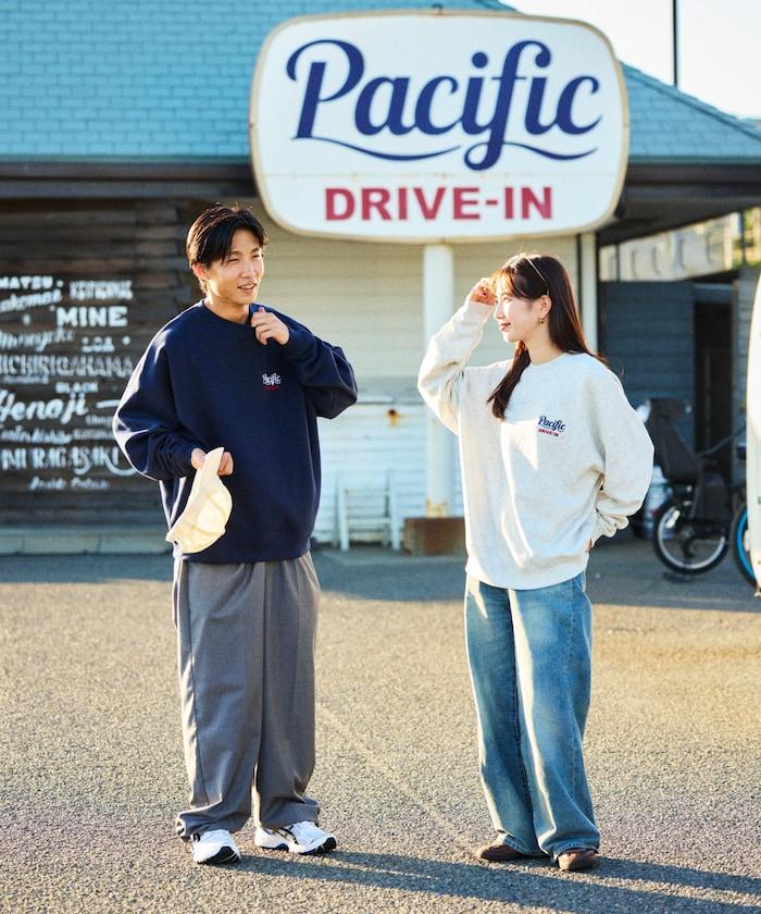 Pacific DRIVE-IN×FREAK'S STORE 太平洋汽車影院 聯名 大尺寸 後背印花 圓領衛衣