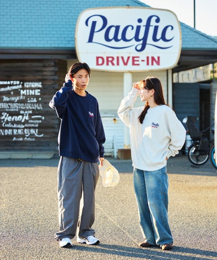 Pacific DRIVE-IN×FREAK'S STORE 太平洋汽車影院 聯名 大尺寸 後背印花 圓領衛衣