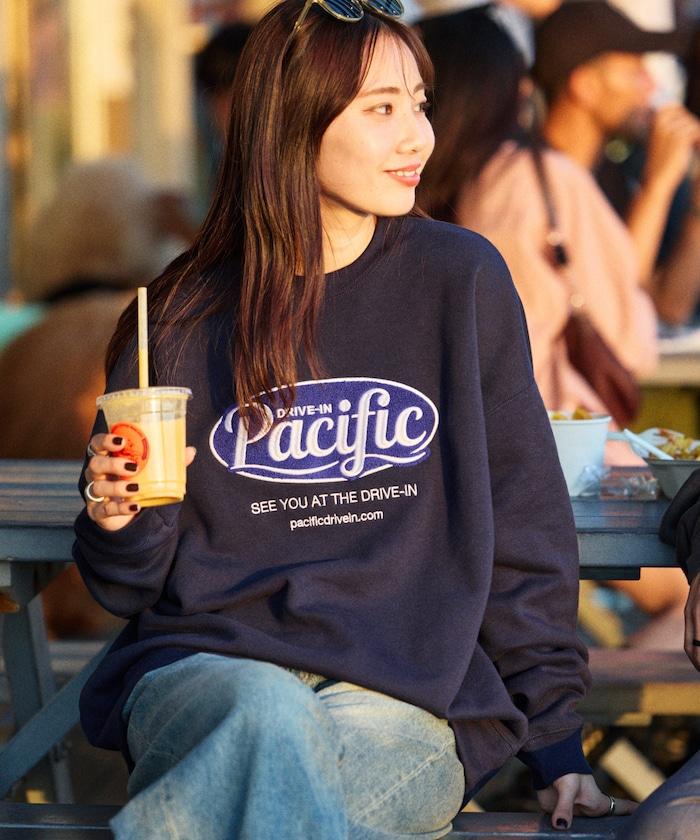 Pacific DRIVE-IN×FREAK'S STORE 太平洋汽車影院 聯名 寬鬆版型 橢圓標誌 圓領衛衣