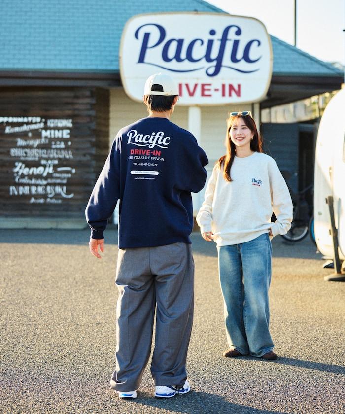 Pacific DRIVE-IN×FREAK'S STORE 太平洋汽車影院 聯名 大尺寸 後背印花 圓領衛衣