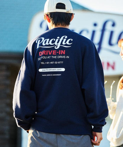 Pacific DRIVE-IN×FREAK'S STORE 太平洋汽車影院 聯名 大尺寸 後背印花 圓領衛衣