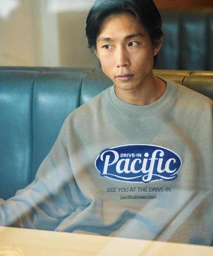 Pacific DRIVE-IN×FREAK'S STORE 太平洋汽車影院 聯名 寬鬆版型 橢圓標誌 圓領衛衣