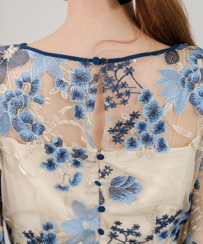 刺繡薄紗連衣裙