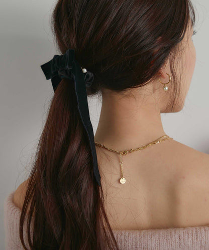 【優雅絲帶】天鵝絨髮圈