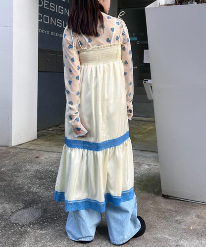 【HELLO.SANFRANCISCO】2WAY緞面刺繡蕾絲裙