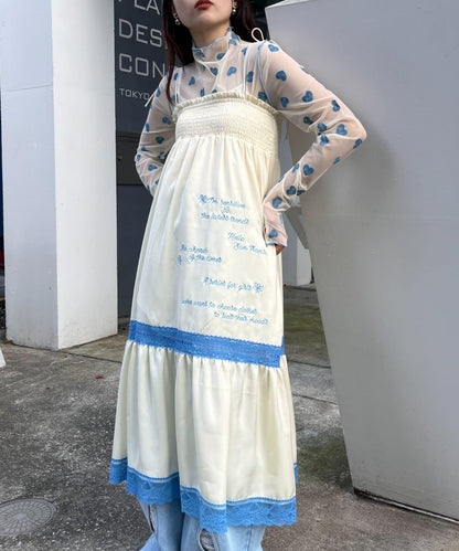 【HELLO.SANFRANCISCO】2WAY緞面刺繡蕾絲裙