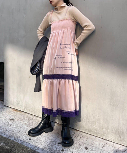 【HELLO.SANFRANCISCO】2WAY緞面刺繡蕾絲裙