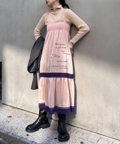 【HELLO.SANFRANCISCO】2WAY緞面刺繡蕾絲裙