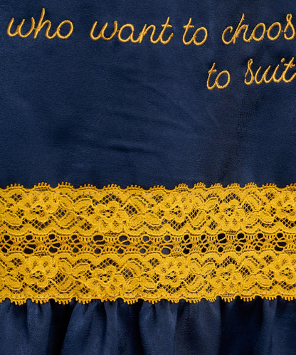 【HELLO.SANFRANCISCO】2WAY緞面刺繡蕾絲裙