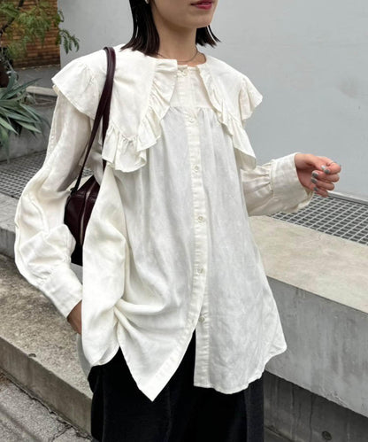 領口荷葉邊襯衫