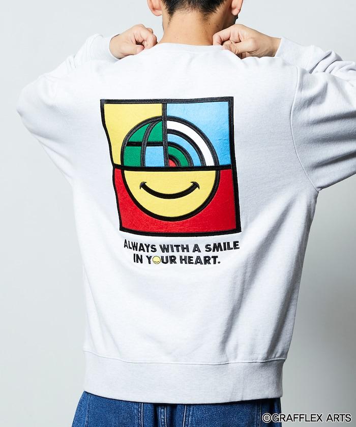 版 GRAFFLEX SMILE EVERYDAY3 背部刺繡毛氈設計 圓領衛衣