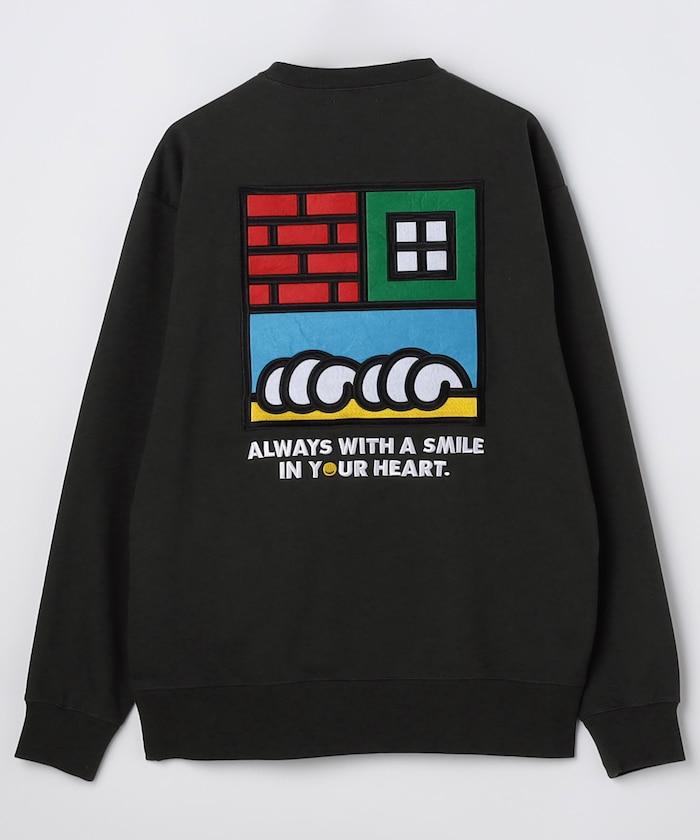 版 GRAFFLEX SMILE EVERYDAY3 背部刺繡毛氈設計 圓領衛衣