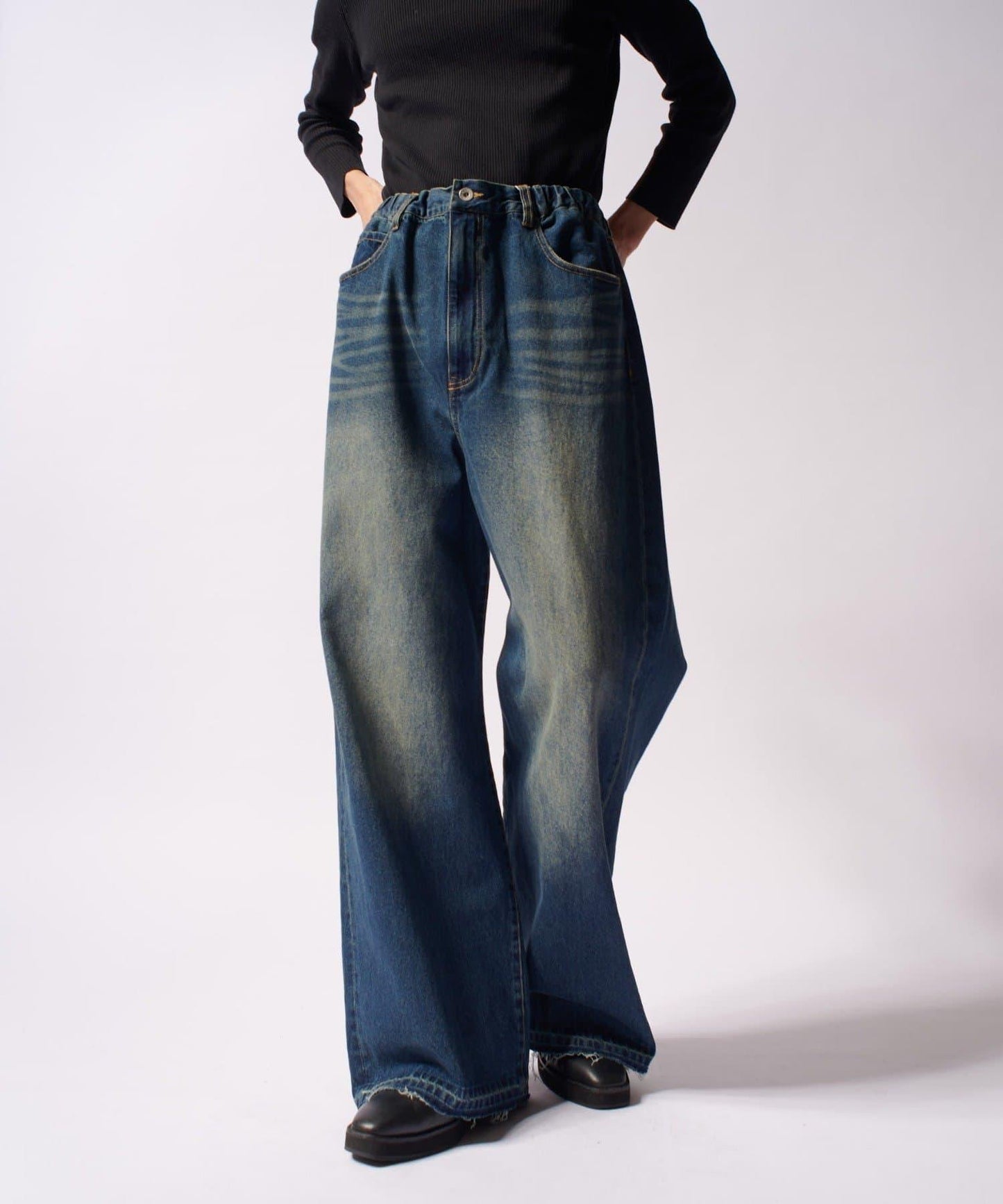 大象寬鬆牛仔褲