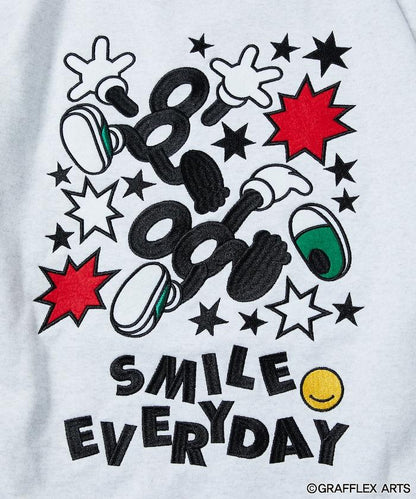 版 GRAFFLEX SMILE EVERYDAY1 背部刺繡毛氈設計 圓領衛衣