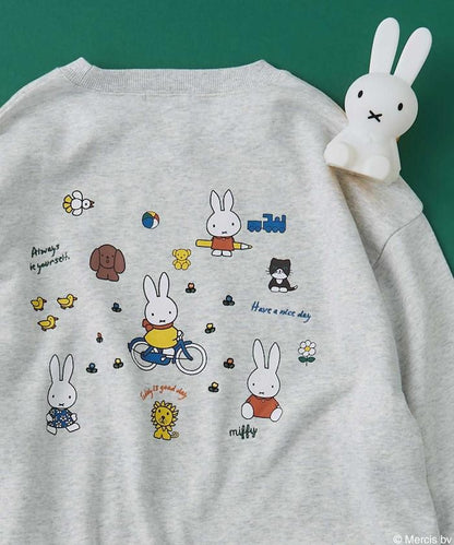 miffy 背面印花 花朵刺繡衛衣