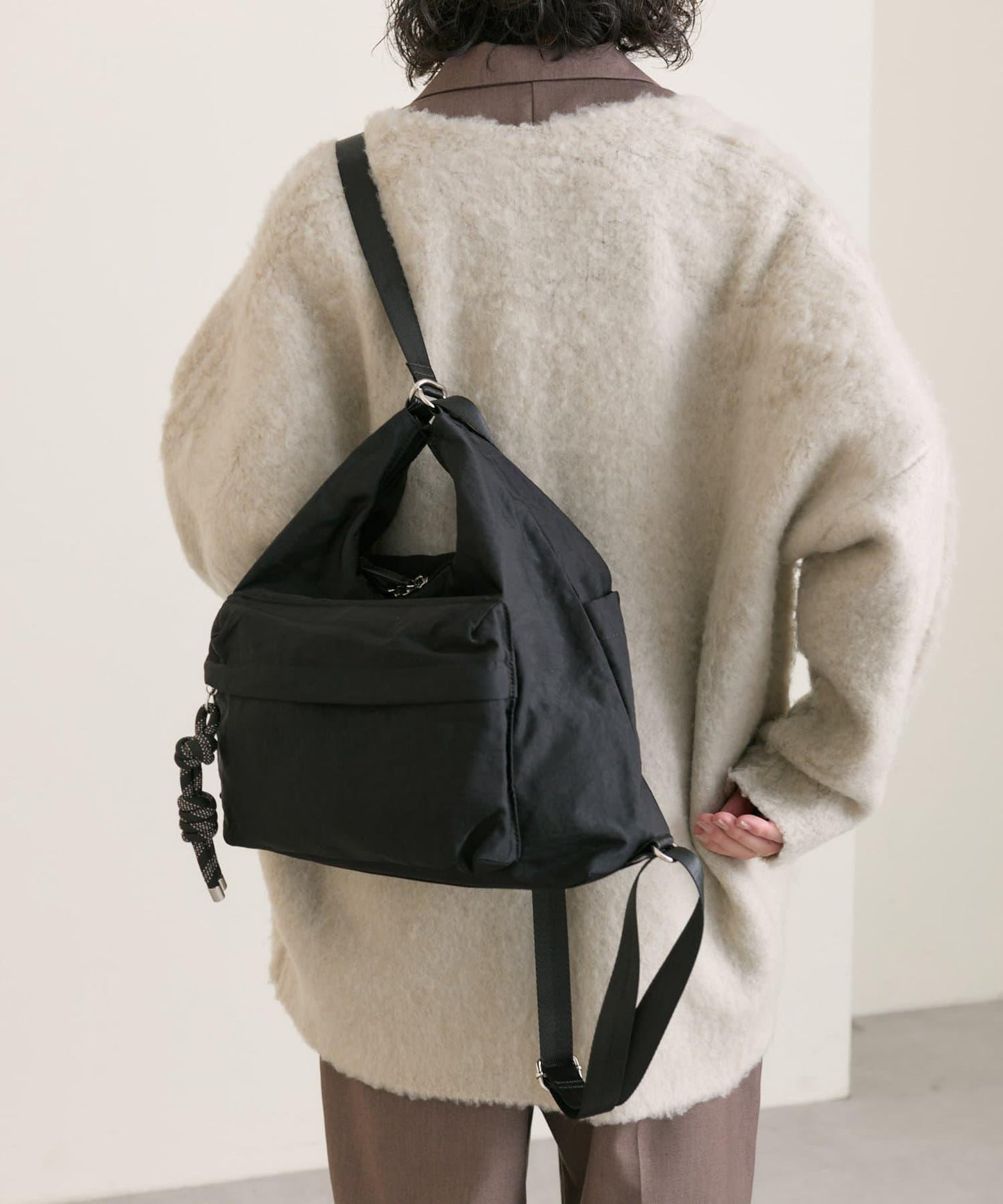 《輕量/500毫升寵物瓶也能放入！/通勤也推薦》2WAY雙肩包&單肩包