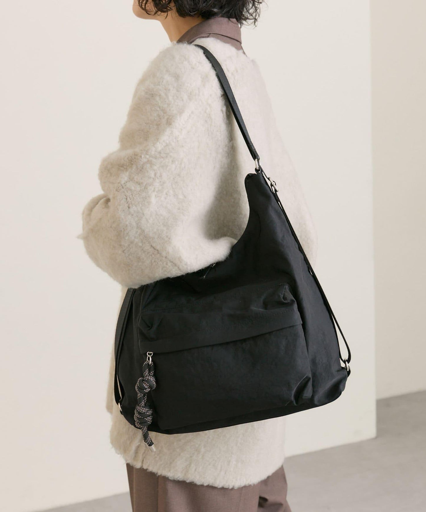 《輕量/500毫升寵物瓶也能放入！/通勤也推薦》2WAY雙肩包&單肩包