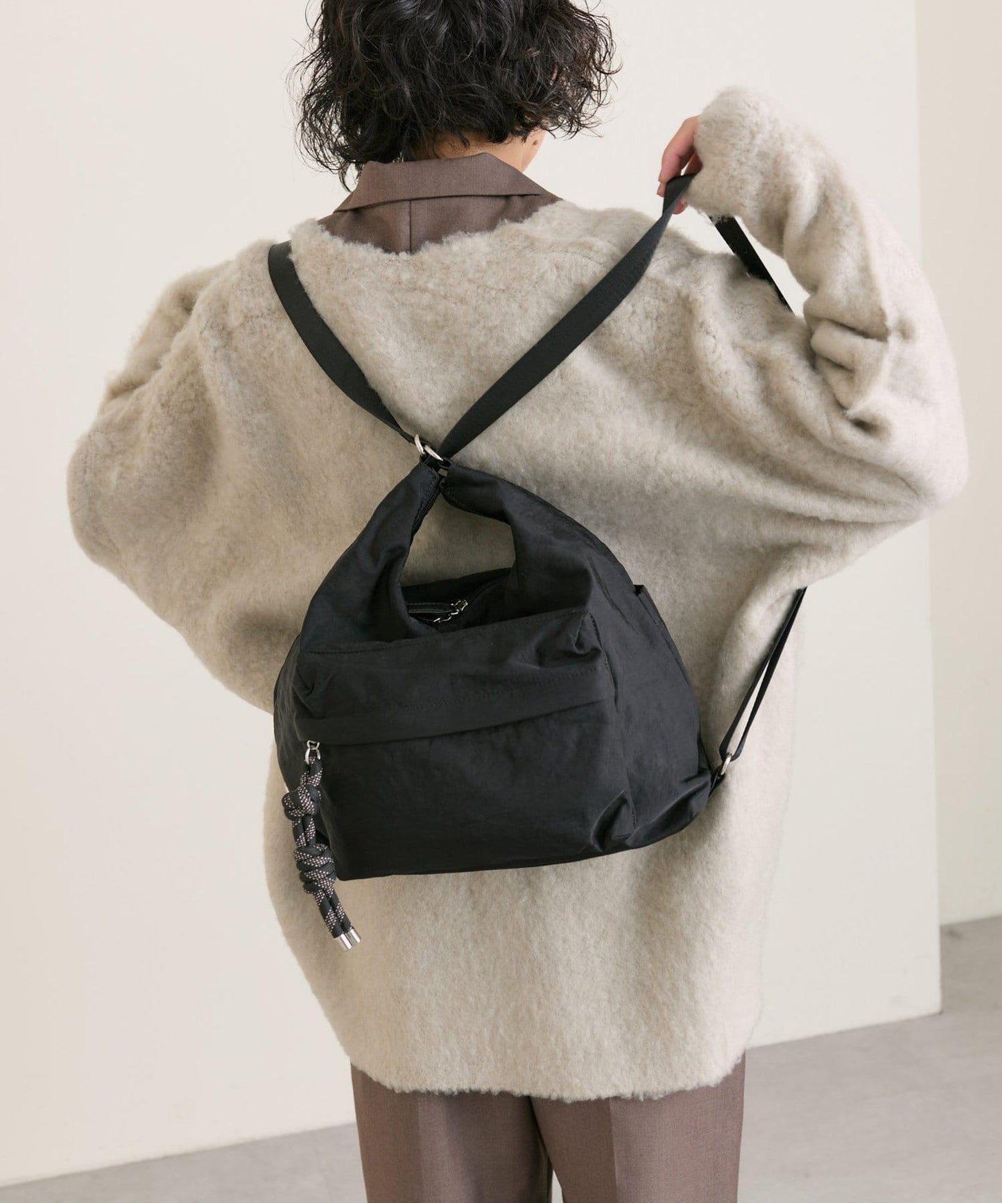 《輕量/500毫升寵物瓶也能放入！/通勤也推薦》2WAY雙肩包&單肩包