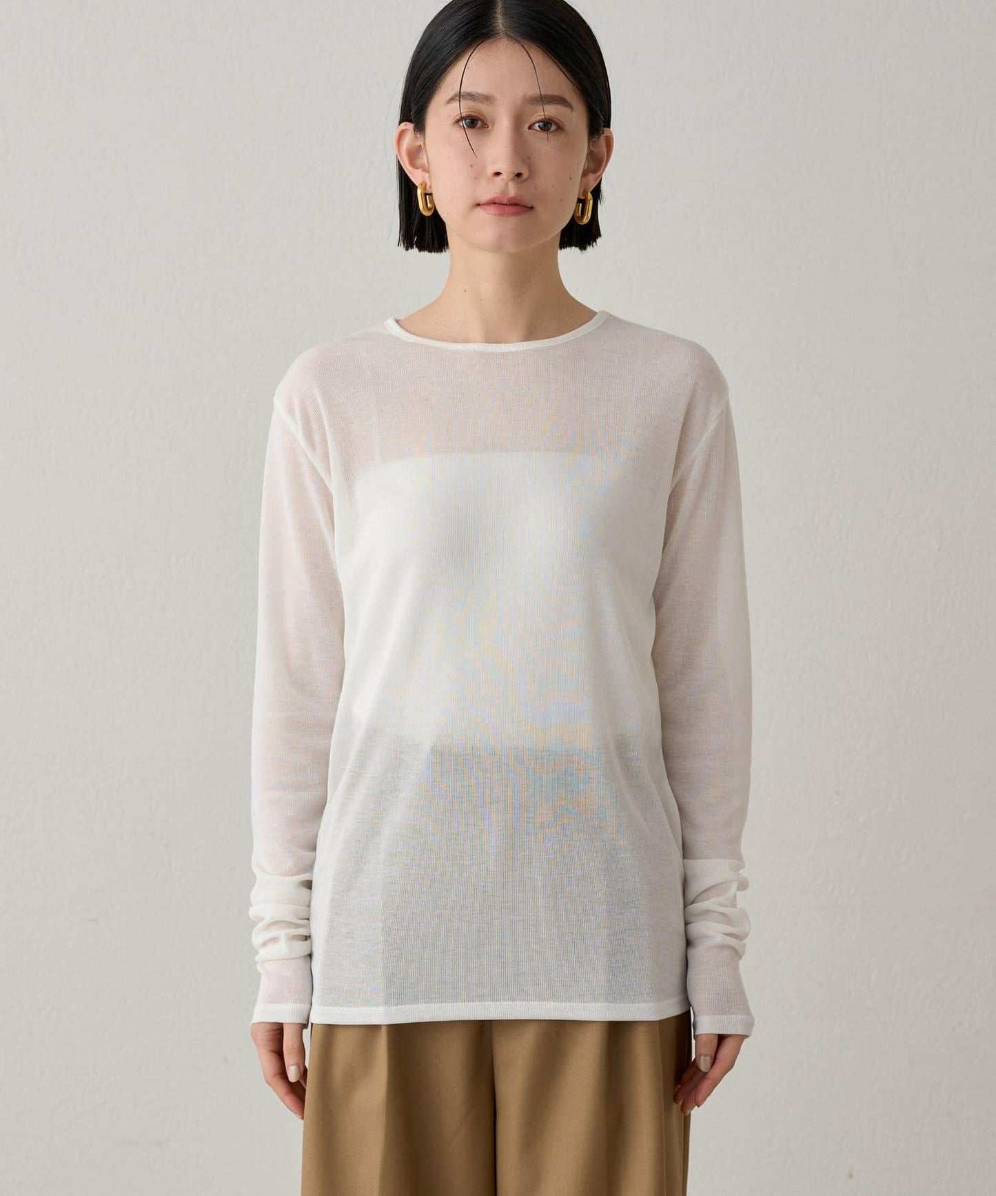 透明鏤空圖案T-shirt