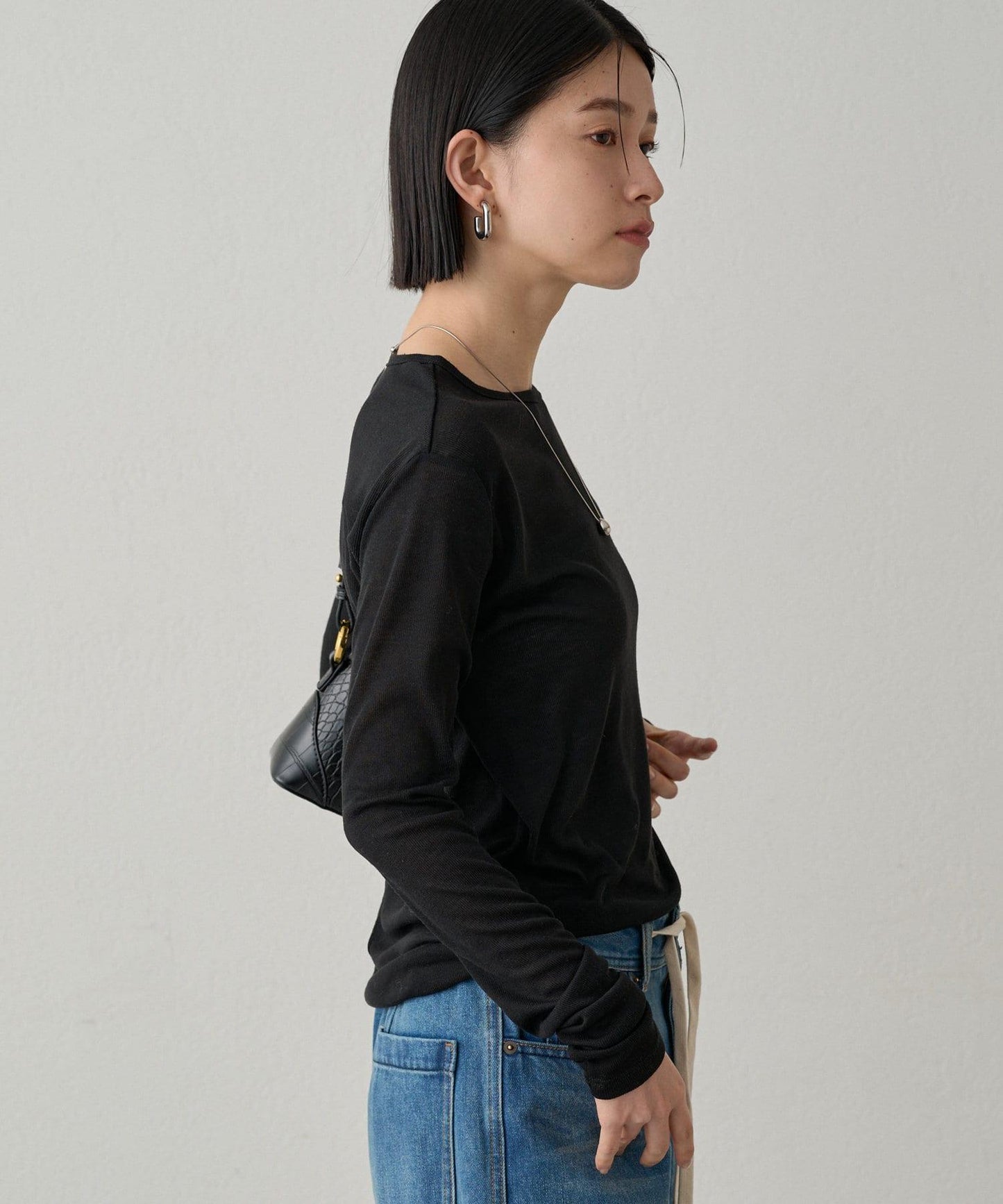 透明鏤空圖案T-shirt