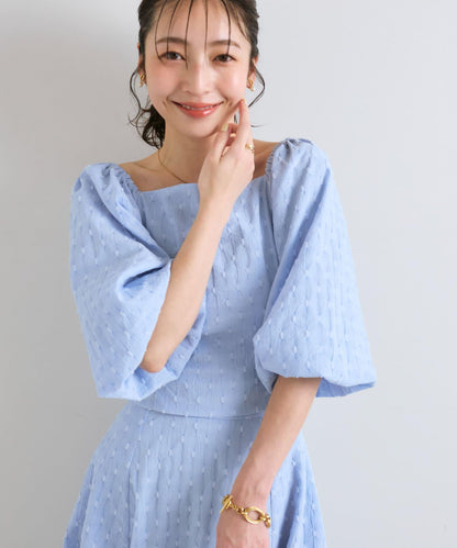 【miki監修有尺碼・可套裝】泡泡袖提花襯衫