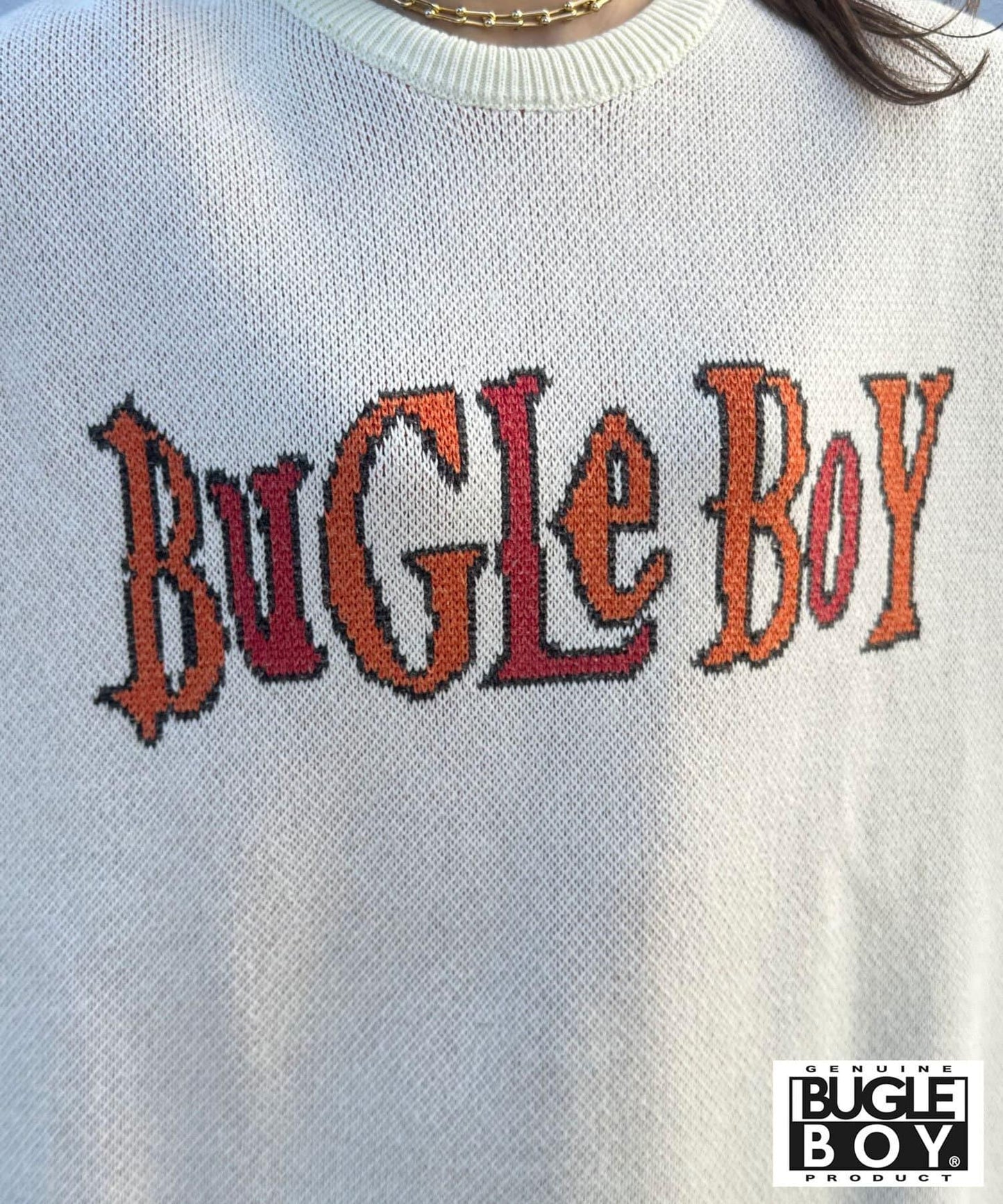 【BUGLE BOY/比格爾男孩】提花標誌針織衫