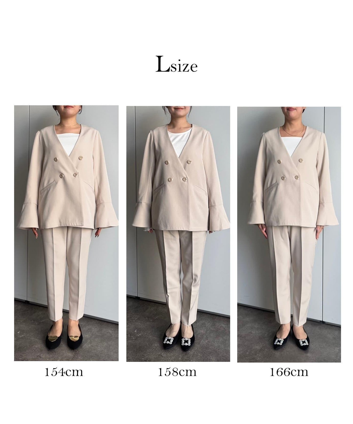 【媽媽監修！禮服單品】雙排扣喇叭袖V領夾克