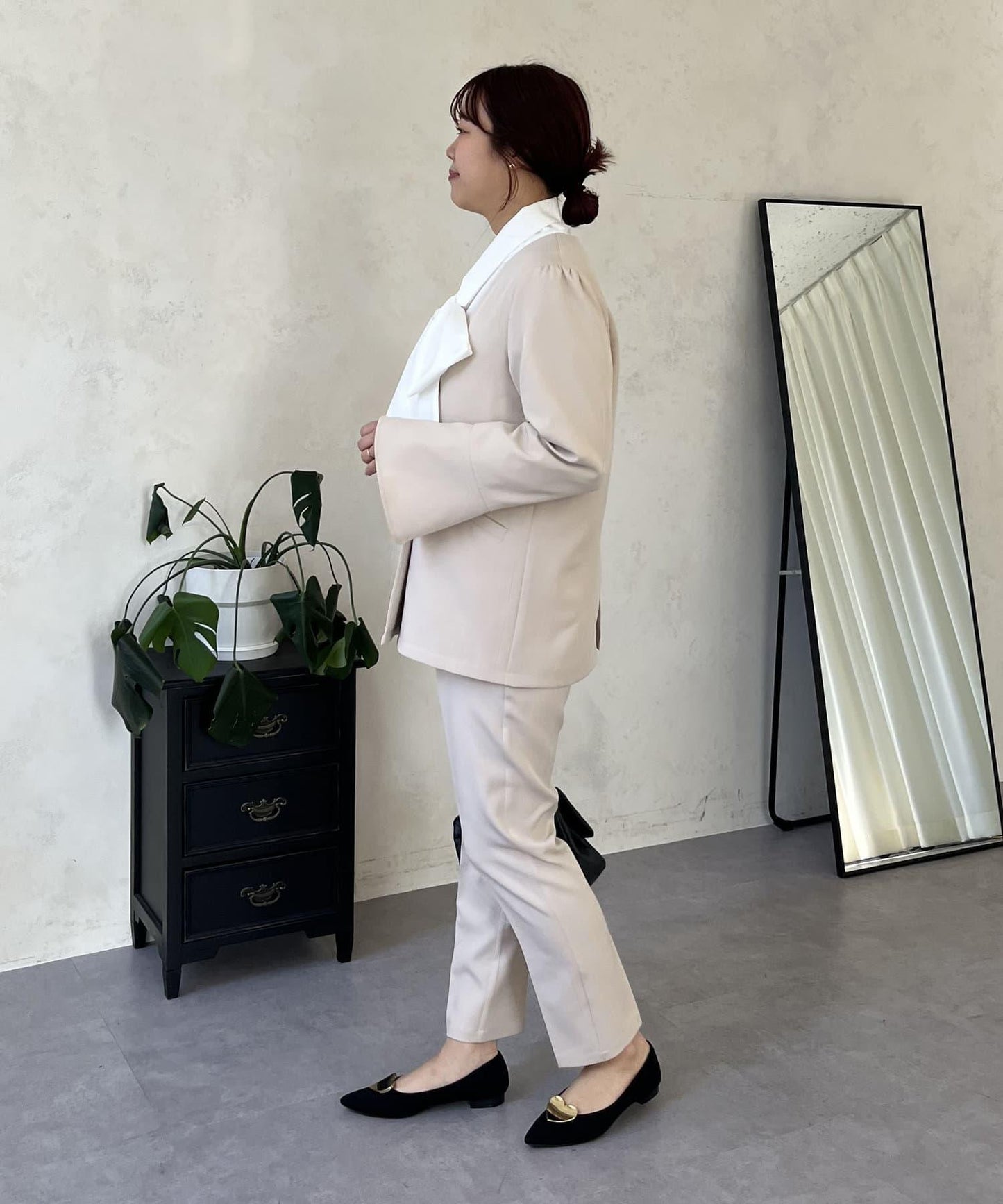 【媽媽監修！禮服單品】雙排扣喇叭袖V領夾克