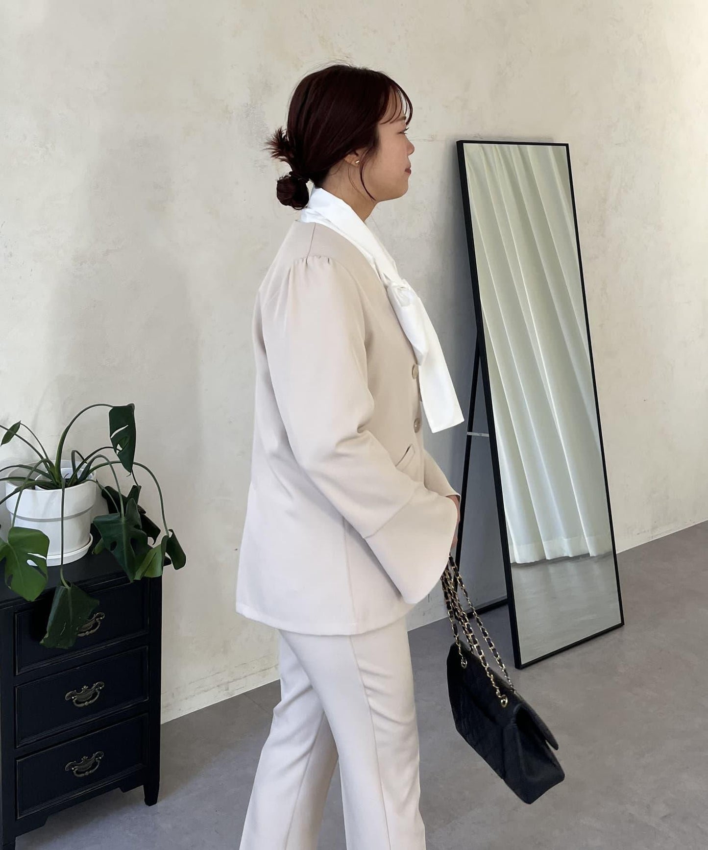 【媽媽監修！禮服單品】雙排扣喇叭袖V領夾克