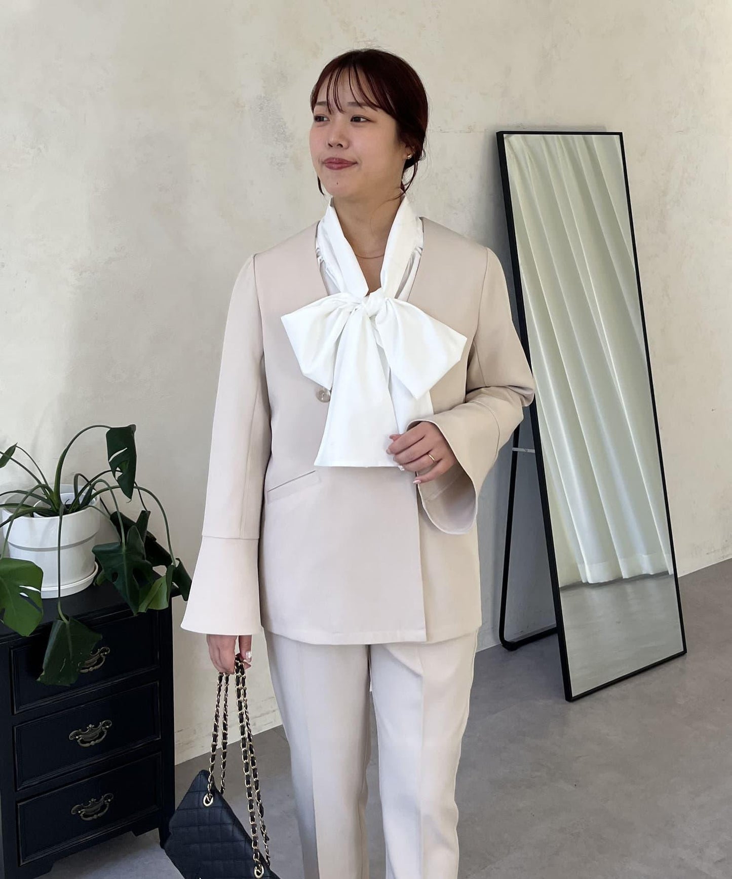 【媽媽監修！禮服單品】雙排扣喇叭袖V領夾克