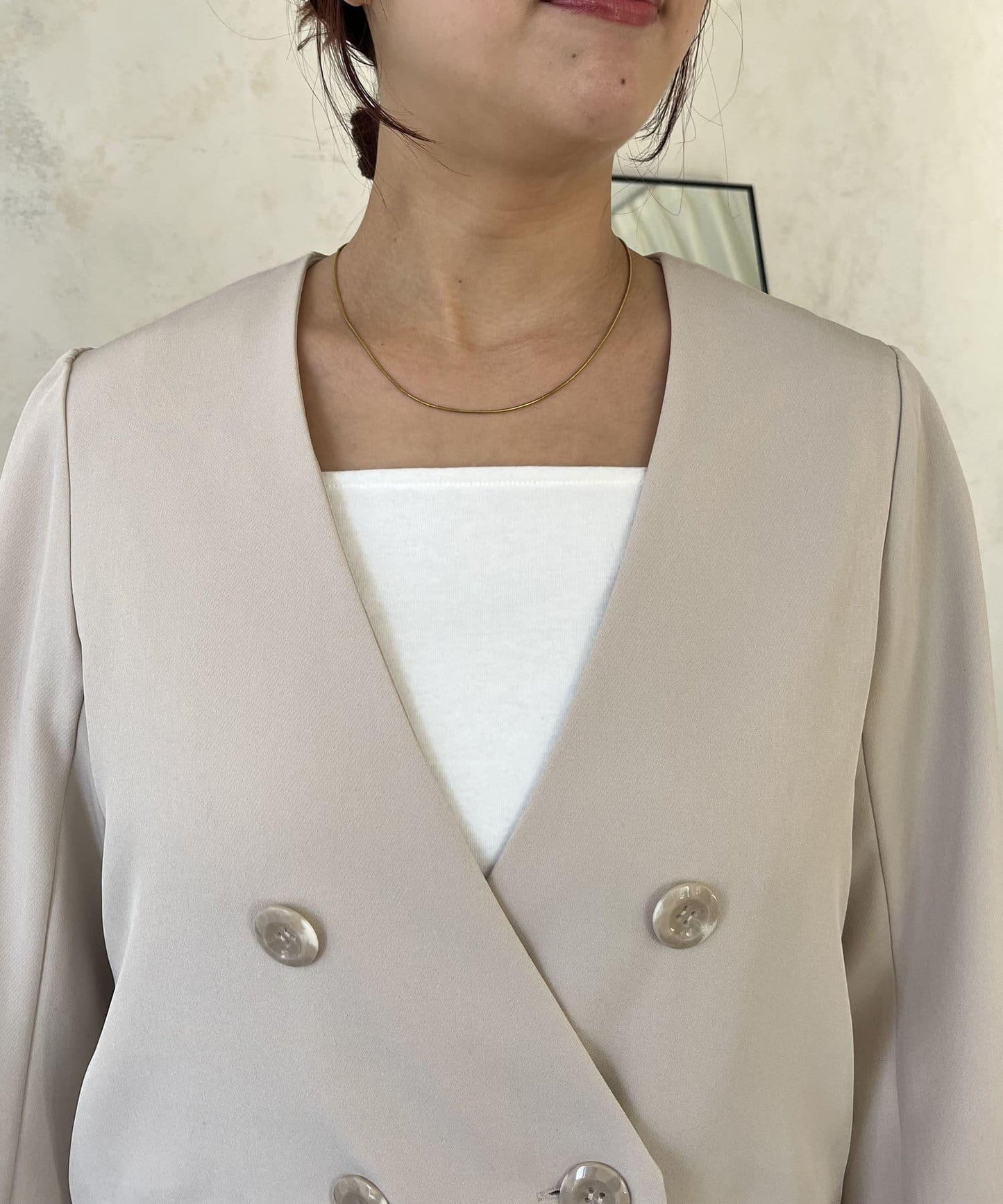 【媽媽監修！禮服單品】雙排扣喇叭袖V領夾克