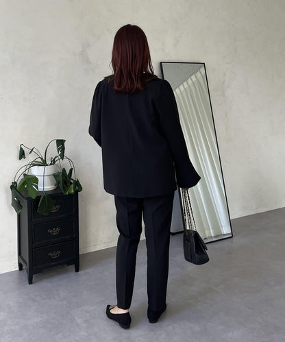 【媽媽監修！禮服單品】雙排扣喇叭袖V領夾克