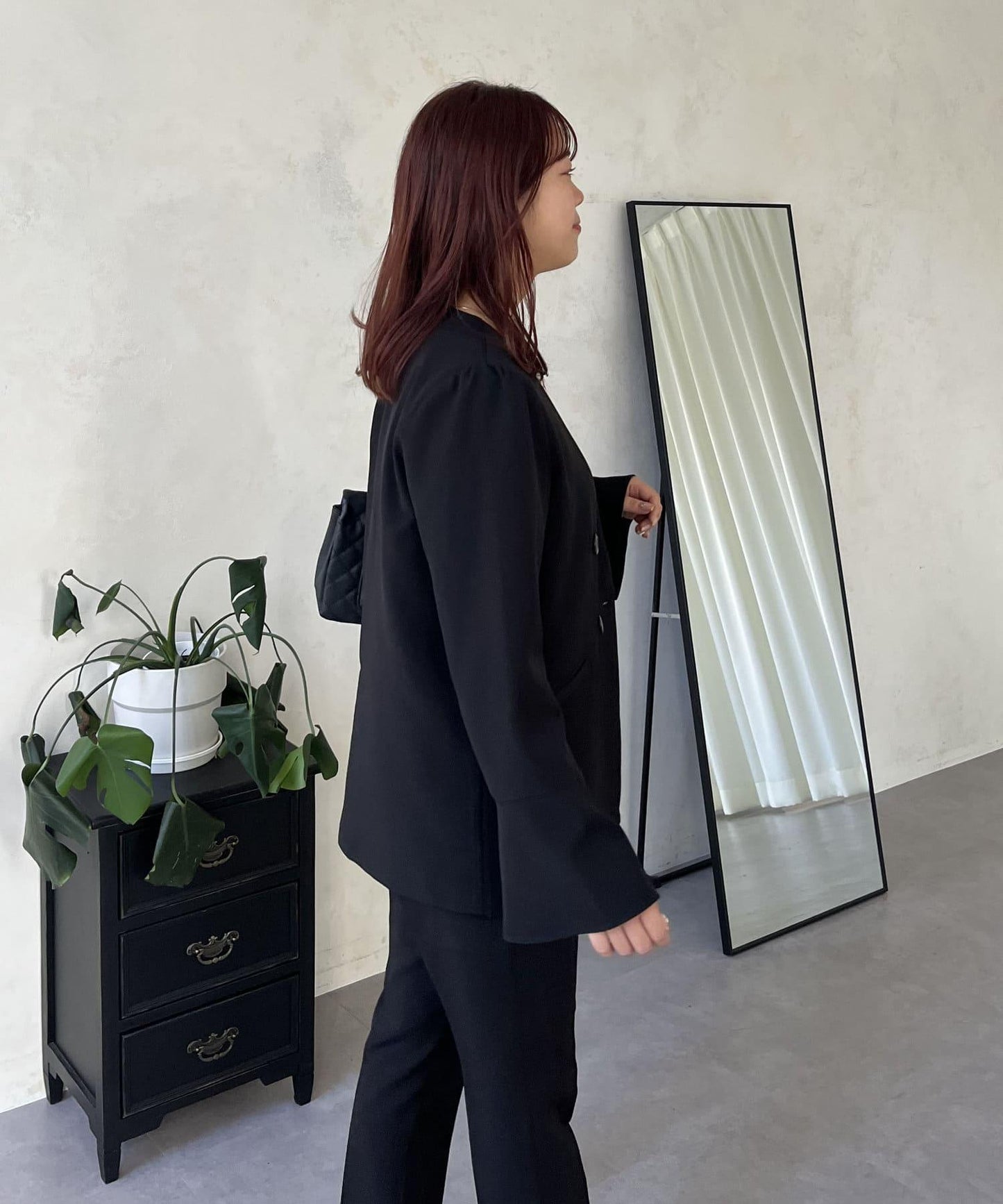 【媽媽監修！禮服單品】雙排扣喇叭袖V領夾克