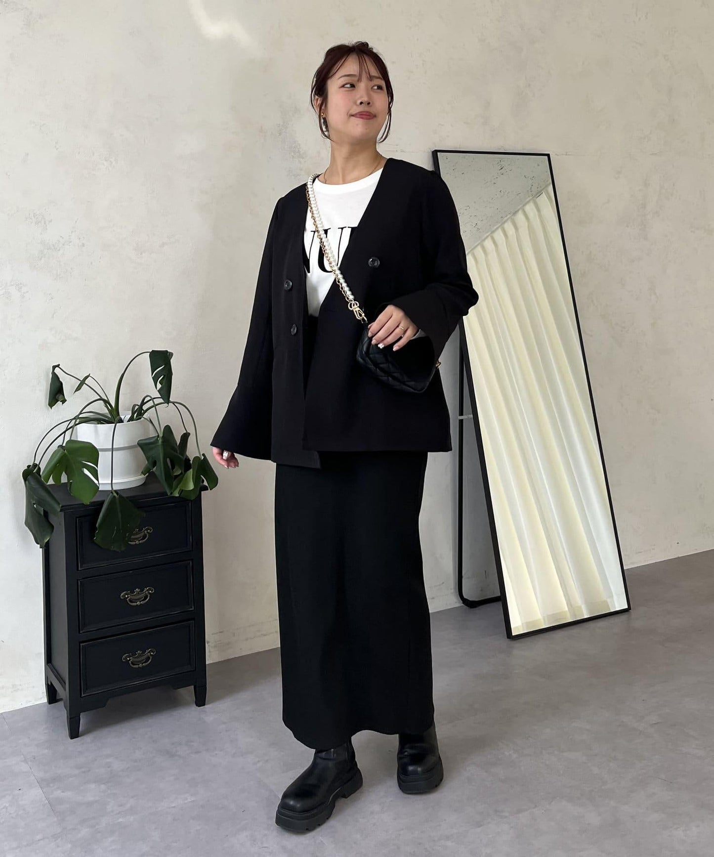 【媽媽監修！禮服單品】雙排扣喇叭袖V領夾克
