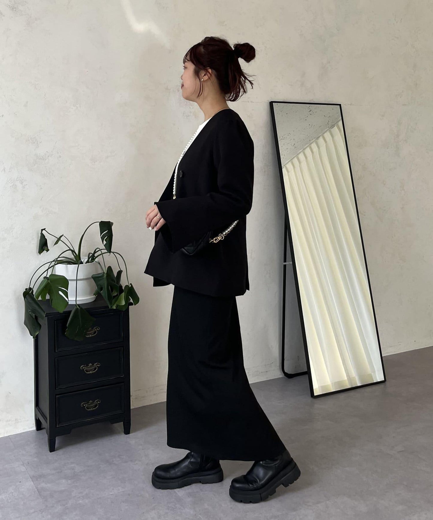 【媽媽監修！禮服單品】雙排扣喇叭袖V領夾克