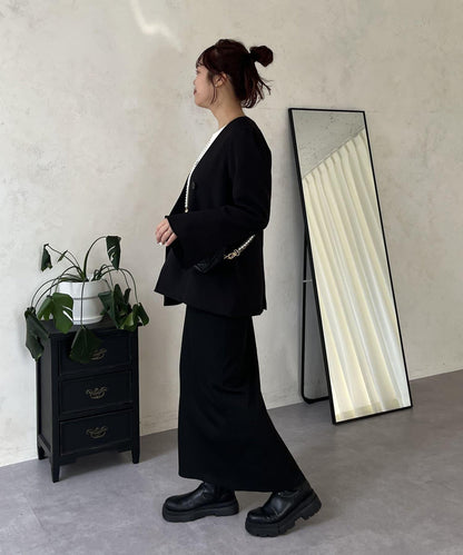 【媽媽監修！禮服單品】雙排扣喇叭袖V領夾克